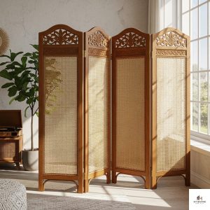 floral cane room divider