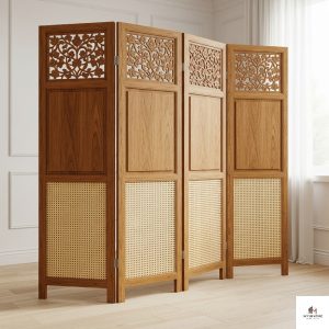 timber cane room divider