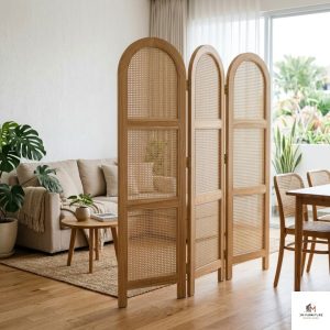 arched japandi room divider
